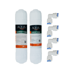 Aqua Platinum Carbon + Sediment Filter with 4 Double Push Elbows - Complete RO Water Purification Solution