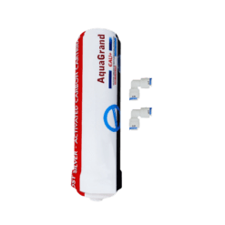 Aquagrand EAU+ Post Carbon Filter with 2 Double Push Elbows for Water Purification Systems