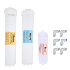 Eureka Forbes Comprehensive Water Filteration Set: I-Filter, Chemi Block, Post Carbon Active Copper, and Six Double Push Elbows